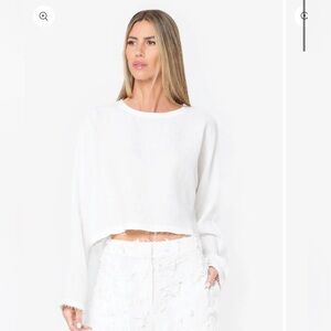 JBQ The Label Just Bee Queen Anja Linen Top in Ecru size Small NWT